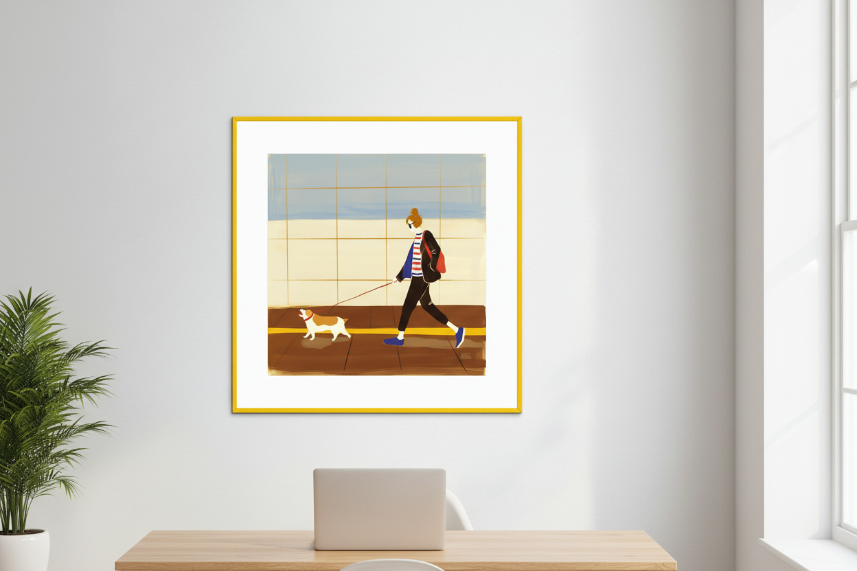 Mockup grande en oficina