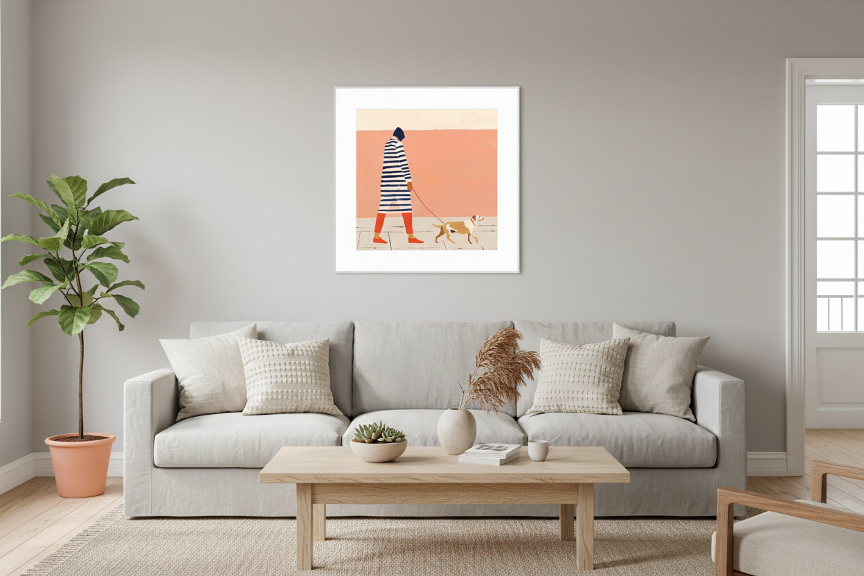 Mockup mediano en living