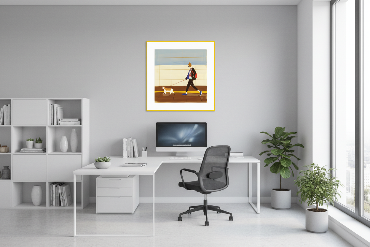 Mockup mediano en oficina